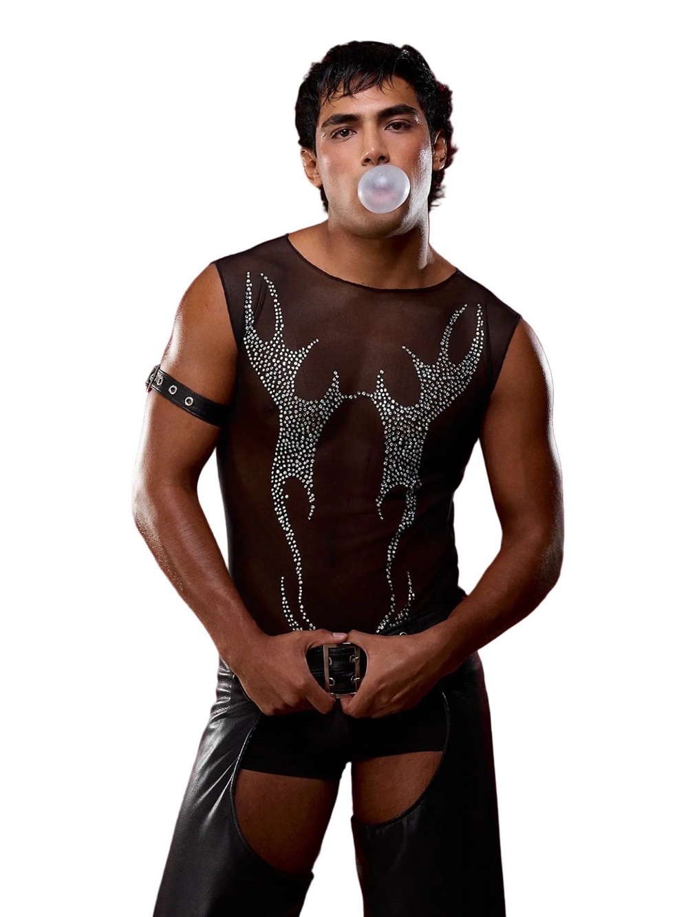 Black crystal heart bodysuit from Wear Freak